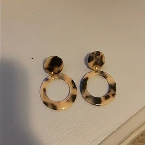 Tortoise hoop earrings. Never worn